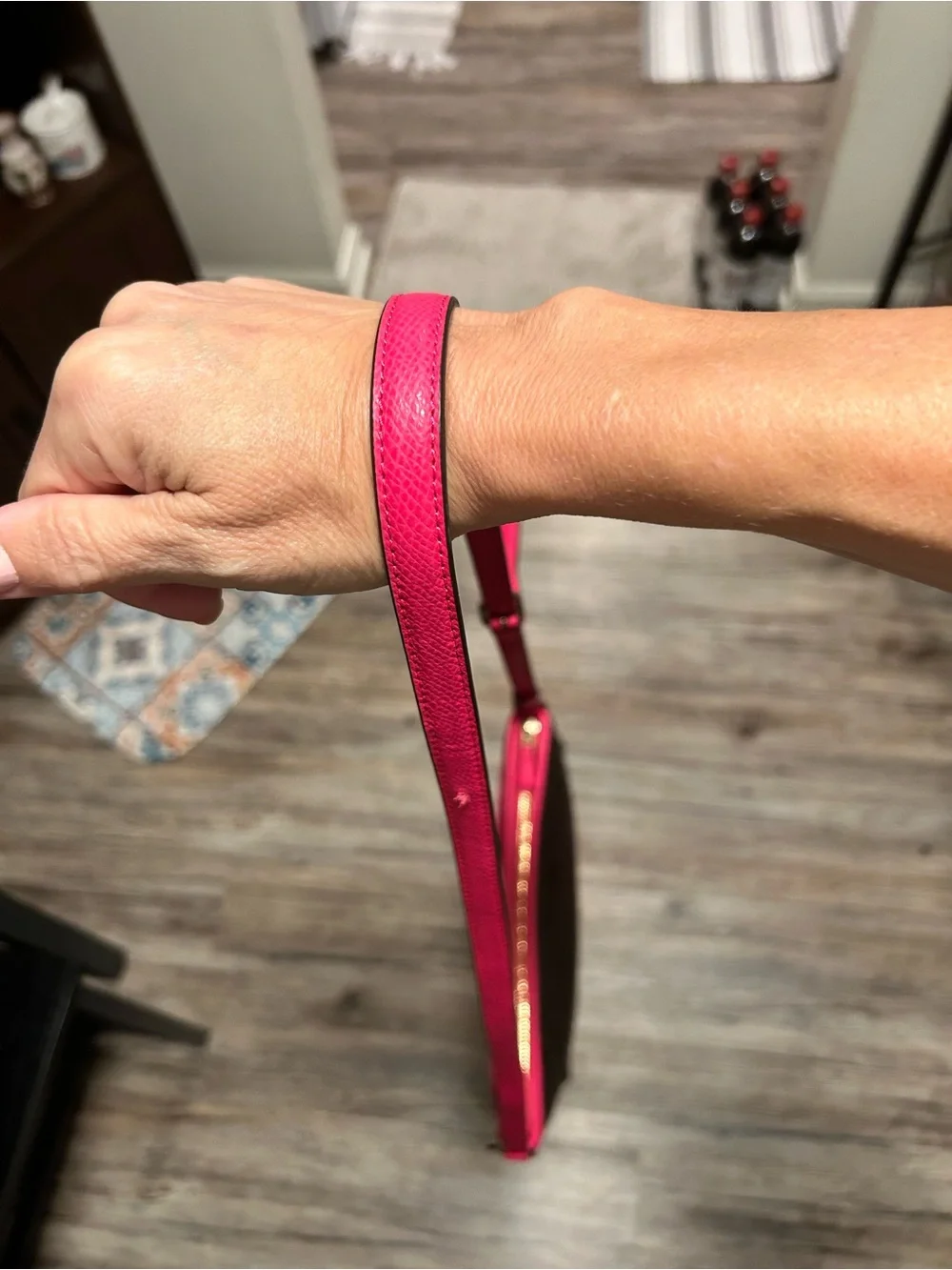 Coach Brown Signature File Bag Crossbody with Bright Fuchsia  Trim